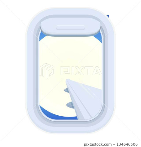 View sky window icon cartoon vector. Airplane trip 134646506