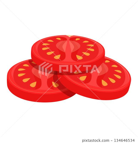 Tomatoes slices for burger icon cartoon vector. Fast food 134646534