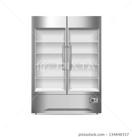 Commercial fridge icon, realistic style Commercial fridge icon, realistic style 134646557