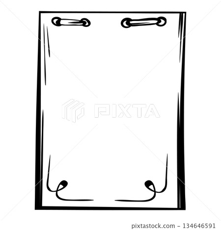 Blank page with rings and decorative border is waiting to be filled 134646591