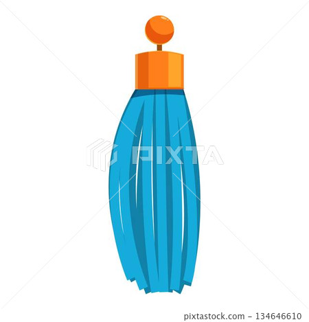 Blue tassel with orange cap hanging decoration 134646610