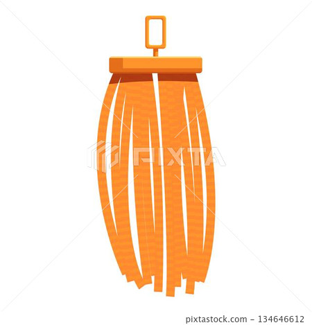 Orange tassel hanging with gold clip on white background 134646612