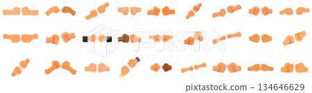 Fist bump icons set. Diverse people giving fist bump showing unity and respect Fist bump icons set. Diverse people giving fist bump showing unity and respect 134646629