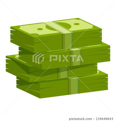 Stack of dollar bills representing wealth and success 134646643