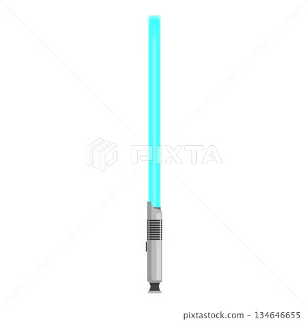Blue lightsaber glowing on white background 134646655