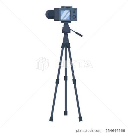 Professional digital camera on tripod recording video blog Professional digital camera on tripod recording video blog 134646666