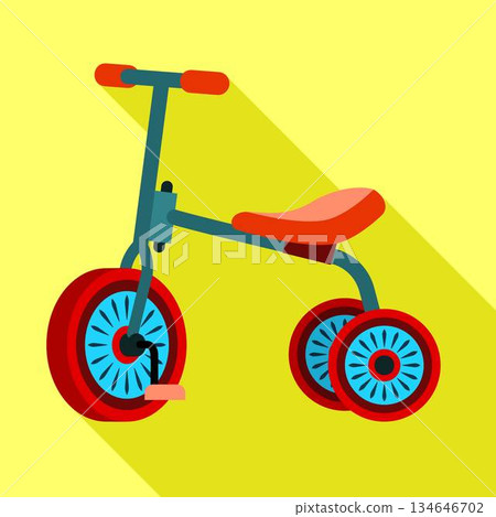 Colorful tricycle icon, flat style 134646702