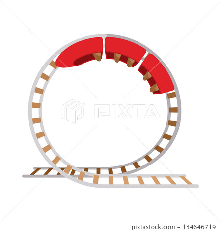 Roller coaster cartoon icon 134646719