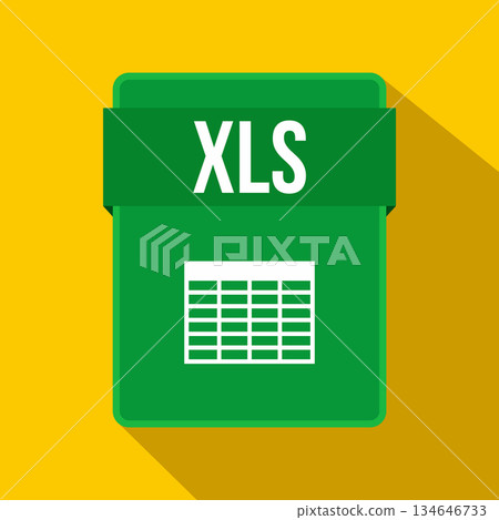 XLS file icon, flat style XLS file icon, flat style 134646733