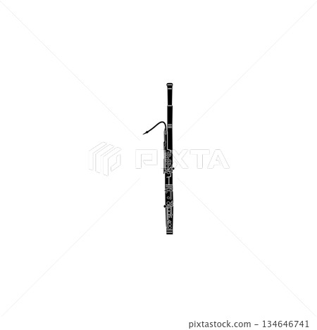 Bassoon icon, black simple style 134646741