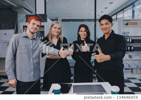 Multiracial business people having meeting Multiracial business people having meeting 134646859
