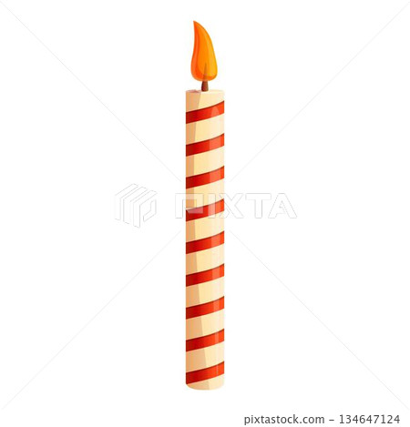 Holiday candle icon, cartoon style Holiday candle icon, cartoon style 134647124