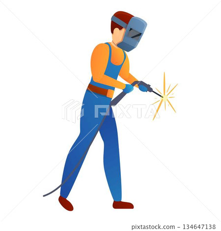 Repairman welder icon, cartoon style 134647138