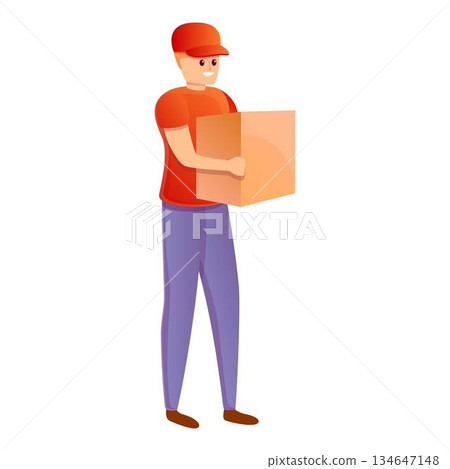 City parcel delivery icon, cartoon style 134647148