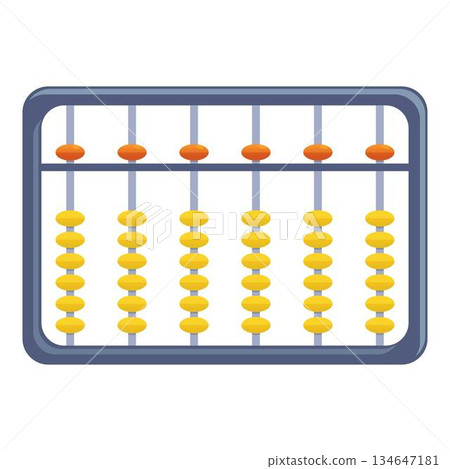 Arithmetic abacus icon, cartoon style Arithmetic abacus icon, cartoon style 134647181
