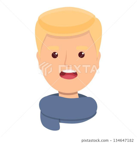 Boy tonsillitis icon cartoon vector. Bacterial hygiene 134647182