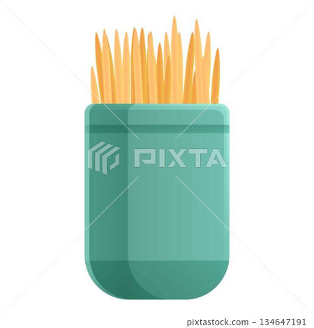 Kitchen box toothpick icon, cartoon style 134647191
