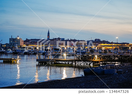 Night View of Budva Old Town from the Sea Night View of Budva Old Town from the Sea 134647326