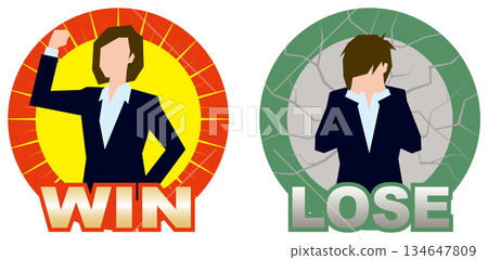 Female businessmen winners and losers 134647809