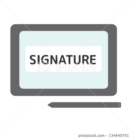 電子簽名平板電腦圖示 134648701