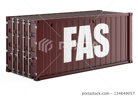 FAS concept with shipping container. 3D rendering FAS concept with shipping container. 3D rendering 134649057