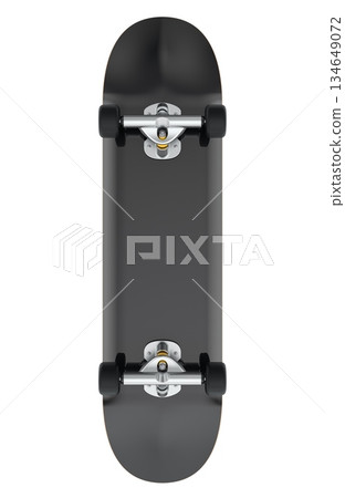 Skateboard underside with trucks and wheels. 3D rendering Skateboard underside with trucks and wheels. 3D rendering 134649072