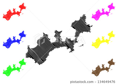 Yuri island (Japan, East Asia, Russian Federation, Russia, Kuril Islands) map vector illustration, scribble sketch Yuri map Yuri island (Japan, East Asia, Russian Federation, Russia, Kuril Islands) map vector illustration, scribble sketch Yuri map 134649476