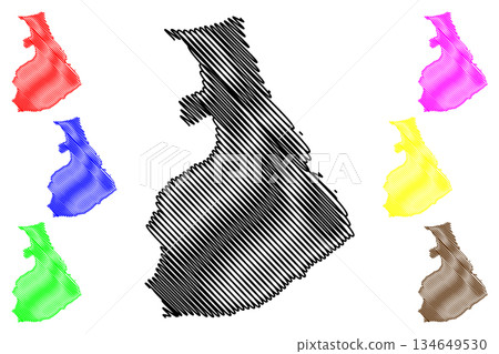 Baltra island (Republic of Ecuador, Pacific Ocean, Latin or South America, Galapagos Islands, Archipielago de Colon) map vector illustration, scribble sketch Isla South Seymour map 134649530