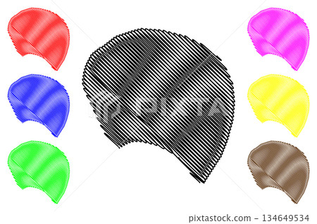 Banaba Island (Republic of Kiribati, Pacific Ocean) map vector illustration, scribble sketch Ocean Island map 134649534