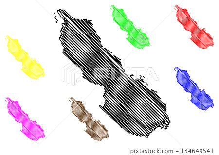 Bougainville island (Papua New Guinea, Pacific Ocean, Solomon Islands Archipelago, Melanesia) map vector illustration, scribble sketch Bougainville map Bougainville island (Papua New Guinea, Pacific Ocean, Solomon Islands Archipelago, Melanesia) map vector illustration, scribble sketch Bougainville map 134649541