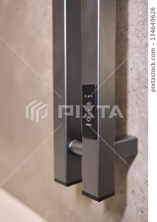 A Close Up of a Finger Utilizing the Latest Modern Smart Lock Technology for Security and Access 134649626