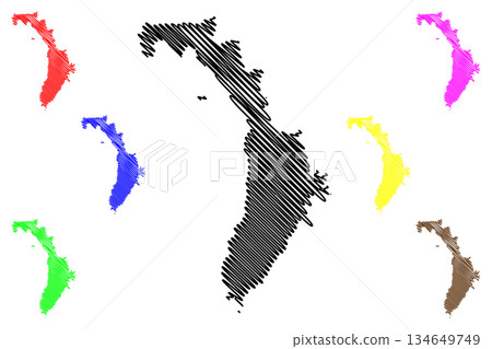 Lord Howe island (Commonwealth of Australia, Pacific Ocean, New South Wales) map vector illustration, scribble sketch Lord Howe's map Lord Howe island (Commonwealth of Australia, Pacific Ocean, New South Wales) map vector illustration, scribble sketch Lord Howe's map 134649749