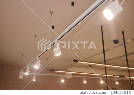 Lighting arrangement emphasizes fixtures and architectural features, Technical adjustments enhance product presentation through layered lighting and structural accents Lighting arrangement emphasizes fixtures and architectural features, Technical adjustments enhance product presentation through layered lighting and structural accents 134651910