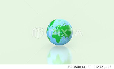 Blue and Green Earth Globe Representing Global Sustainability and Environmental Balance 3d render. Blue and Green Earth Globe Representing Global Sustainability and Environmental Balance 3d render. 134652902
