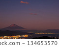 Mount Fuji at dusk as seen from Nihon-daira 134653570