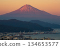 Mount Fuji at dusk as seen from Nihon-daira 134653577