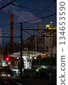 Factory night view and Gakunan Railway 134653590