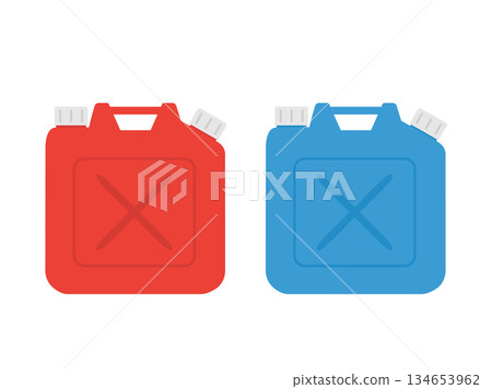 用於儲存煤油的紅色和藍色塑膠容器示意圖 用於儲存煤油的紅色和藍色塑膠容器示意圖 134653962