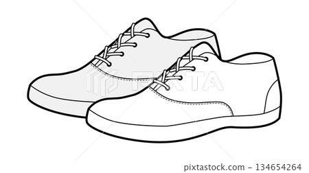 Plimsoll sneaker shoe sketch pair. Lightweight casual footwear for school, gym, summer walk for man woman unisex. Plimsoll sneaker shoe sketch pair. Lightweight casual footwear for school, gym, summer walk for man woman unisex. 134654264