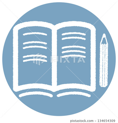 Open notebook simple icon-1-blue 134654309