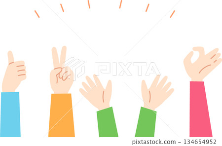 正面手勢 134654952