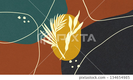 Retro Minimalist Colorful Abstract Background 134654985