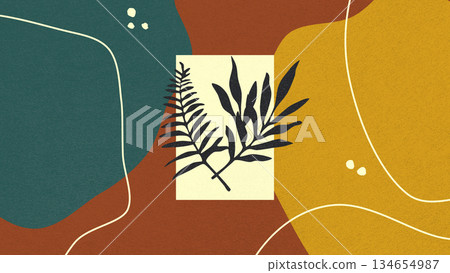 Retro Minimalist Colorful Abstract Background 134654987