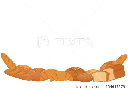 新鮮出爐的麵包裝飾邊框 134655579