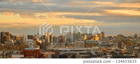 City sunset 134655635