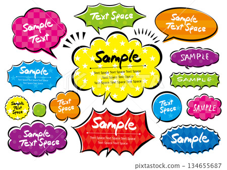 Colorful comic speech bubbles vector set 134655687