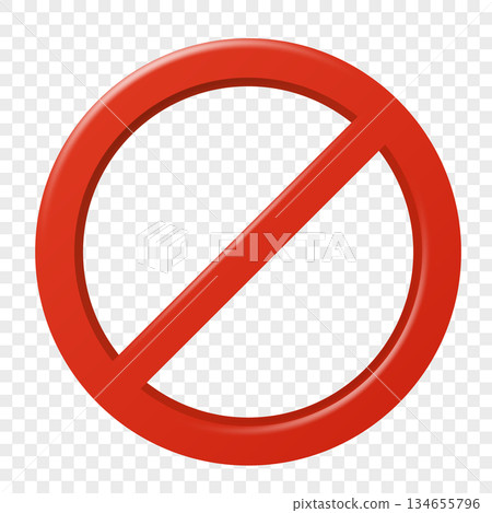 Vector 3d Red Prohibition Sign. Realistic Prohibition Symbol, Vector Illustration. Red Forbidden Circle with Diagonal Slash Isolated. Prohibition Icon for Warning, Prohibition Mark, Prohibition Vector 3d Red Prohibition Sign. Realistic Prohibition Symbol, Vector Illustration. Red Forbidden Circle with Diagonal Slash Isolated. Prohibition Icon for Warning, Prohibition Mark, Prohibition 134655796