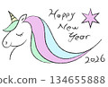 Unicorn postcard 134655888
