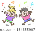 Illustration of dancing children 134655907