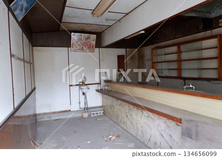 Inside a closed restaurant 134656099